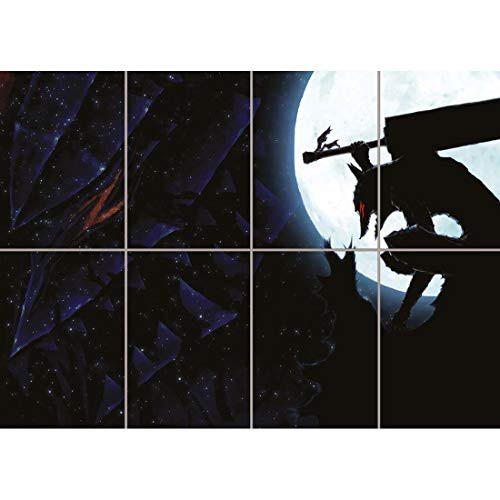 Doppelganger33 LTD Berserk Guts Moon Manga Anime Home Decor Wall Art Multi Panel Poster Print 47x33 inches