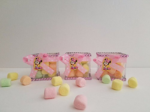 12 Minnie Mouse Fillable Blocks Baby Shower Favors Prizes Game Girl Decorations