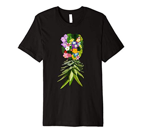 Upside Down Pineapple Floral Gift Swinger Men Women Kids Premium T-Shirt