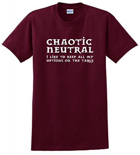 Chaotic Neutral Alignment T-Shirt Large Maroon