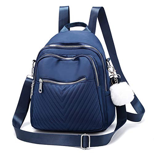 I IHAYNER Backpack Purse for Women Fashion Mini Backpack Nylon Water Resistant Rucksack for Ladies Shoulder Bag -Dark Blue-