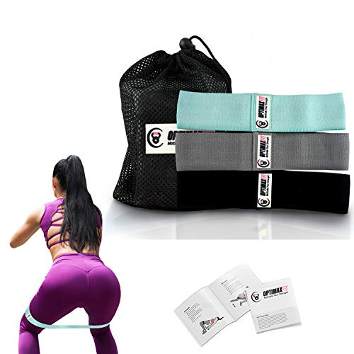 Optimax Fit Fabric Resistance Bands Set of 3 Booty Bands Workout Bands for Women Butt Glutes Hips Legs Non-Slip Fabric Resistance Bands Booty Bands Optimax Fit Fabric Resistance Bands Set of 3 Booty Bands Workout Bands for Women Butt Glutes Hips Legs Non-Slip Fabric Resistance Bands Booty Bands