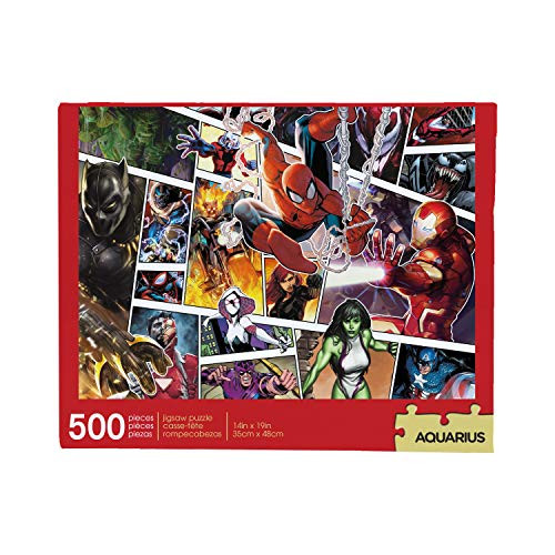 AQUARIUS Marvel Puzzle -500 Piece Jigsaw Puzzle- - Glare Free - Precision Fit - Virtually No Puzzle Dust - Officially Licensed Marvel Merchandise and Collectibles - 14 x 19 Inches AQUARIUS Marvel Puzzle -500 Piece Jigsaw Puzzle- - Glare Free - Precision Fit - Virtually No Puzzle Dust - Officially Licensed Marvel Merchandise and Collectibles - 14 x 19 Inches