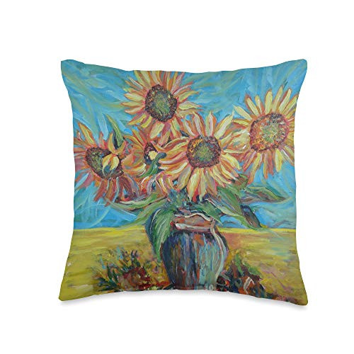 Sunflower Pillows Van Gogh Sunflowers Vintage Yellow Flowers Art Painting Throw Pillow 16x16 Multicolor Sunflower Pillows Van Gogh Sunflowers Vintage Yellow Flowers Art Painting Throw Pillow 16x16 Multicolor