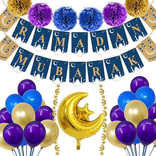 Funnlot Ramadan Decorations For Home Ramadan Mubarak Banner Ramadan Decorations Blue Gold Purple Balloons Mubarak Ramadan Kareem Festival Party Decoration Glitter Moon Star Garland Home Funnlot Ramadan Decorations For Home Ramadan Mubarak Banner Ramadan Decorations Blue Gold Purple Balloons Mubarak Ramadan Kareem Festival Party Decoration Glitter Moon Star Garland Home