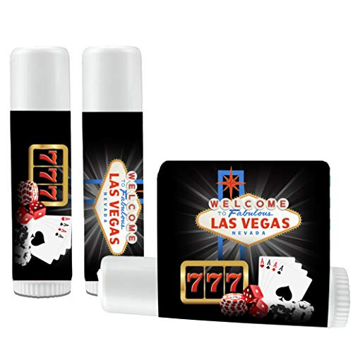 12 Las Vegas Lip Balm Favors - Las Vegas Party - Las Vegas Themed Giveaway - Las Vegas Bachelorette Party - Las Vegas Bachelor Party - Las Vegas Party