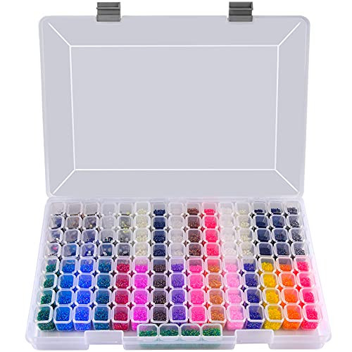 124 Grids Diamond Painting Storage Art Accessories Tools Containers Case Plastic Bead Organizer 5D Diamond Embroidery Accessories for DIY Art Craft and Nail Diamonds-Box Only- 124 Grids Diamond Painting Storage Art Accessories Tools Containers Case Plastic Bead Organizer 5D Diamond Embroidery Accessories for DIY Art Craft and Nail Diamonds-Box Only-