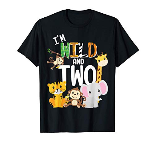 I'm Wild and Two Zoo Theme Birthday Safari Jungle Animals T-Shirt I'm Wild and Two Zoo Theme Birthday Safari Jungle Animals T-Shirt