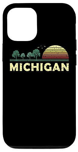 iPhone 12-12 Pro Vintage Michigan Sunset Woods Outdoors Souvenir Case