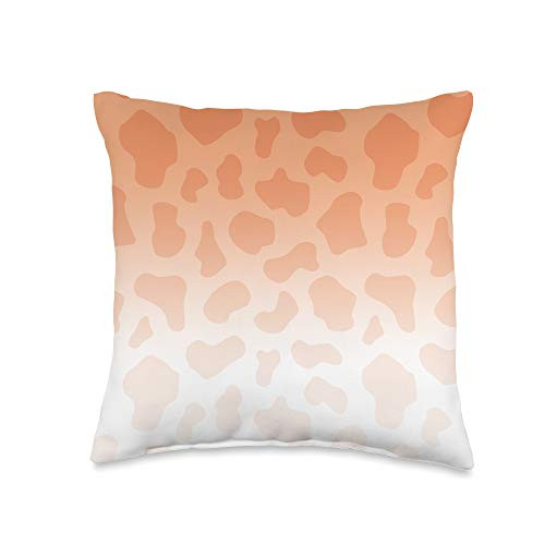 Grey  and  Gold Publishing Ombre Pastel Orange Yellow Giraffe Print Animal AEW102 Throw Pillow 16x16 Multicolor