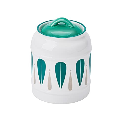 Cookie Jars for Kitchen Counter - Decorative Ceramic Cookie Jar with Airtight Lids - 23oz Ceramic Storage Container for Cookies Candy Snacks -Green S-