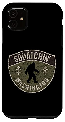 iPhone 11 Vintage Sasquatch Squatching' Washington Big Foot Hunting Case