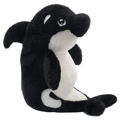 Lullabrites - Sea Friends Light Up Musical Orca Whale Bedtime Plush - Press Button on Tail to Activate - Lights Up in Rainbow Lights and Plays Soothing Sea Life Sounds