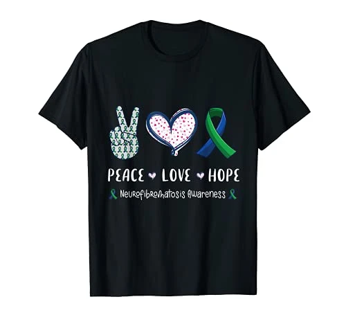 Peace Love hope neurofibromatosis awareness men women kids T-Shirt
