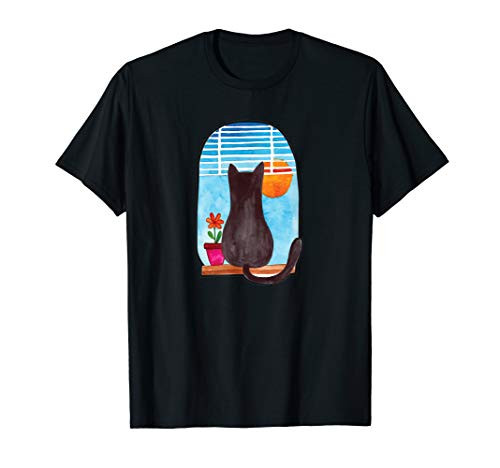 Cat Looking Out Window T-Shirt
