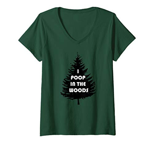 Womens I Poop In The Woods Mountain Trail Ultramarathon Runner Wear V-Neck T-Shirt
