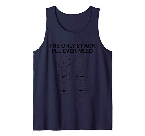 Airplane Instrument Panel Funny Six pack Pilot Tank Top