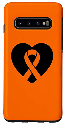 Galaxy S10 Leukemia Awareness Products Orange Ribbon Heart Case