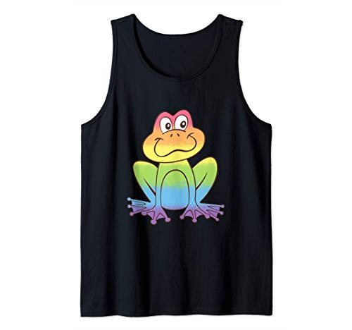 Rainbow Gay Pride Frog Spray Paint Art Cute LGBTQ Graphic Tank Top