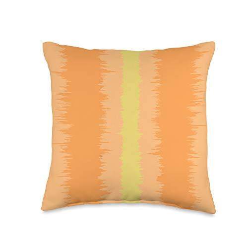 Grey  and  Gold Publishing Modern Stripe Pattern Orange Beige  and  Yellow AEW656 Throw Pillow 16x16 Multicolor