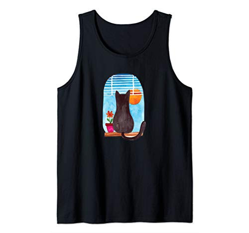 Cat Looking Out Window Tank Top