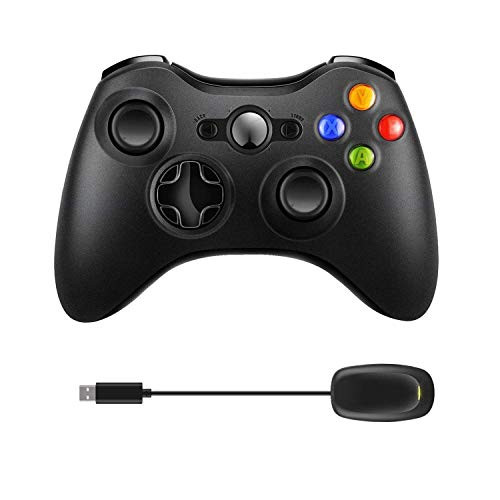 Xbox 360 Wireless Controller with Receiver Etpark 2.4 GHz Wireless Controller for Xbox 360 Dual-Vibration Ergonomically Designed Xbox 360 - PS3 - PC Windows 7-8-10 Gamepad