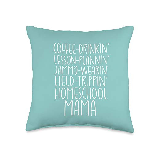 Homeschool Life Press Coffee Loving Homeschool Moms Throw Pillow 16x16 Multicolor
