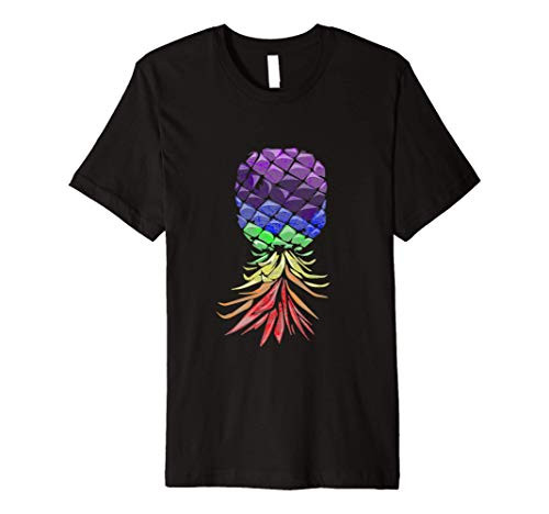Swinger Rainbow Pineapple Upside Down Premium T Shirt