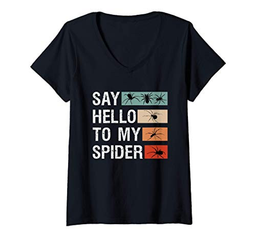Womens Spider Tarantula Spider Lover Spider Holder Tarantula V-Neck T-Shirt
