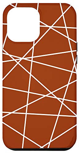 iPhone 12 Pro Max Geometric Lines -white-burnt orange- Case