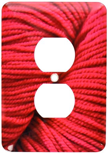 3dRose lsp_100178_6"Red Colored Yarn" 2 Plug Outlet Cover Multicolor