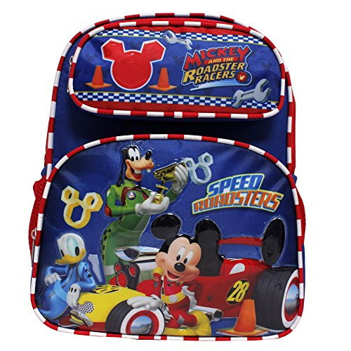 Small Backpack - Disney - Mickey Mouse - Roadster Racers Red/Blue 12" Bag 002879