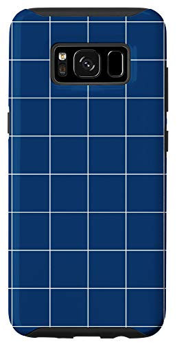 Galaxy S8 Windowpane Check Grid -white-classic blue- Case