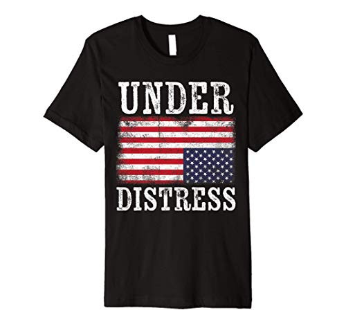 Upside Down American Flag Under Distress United States USA Premium T-Shirt