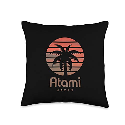 Japan Atami Design Atami Japan Travel Vacation Souvenir Throw Pillow 16x16 Multicolor