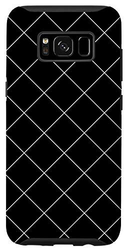 Galaxy S8 Minimalist Windowpane Check Grid Pattern -white-black- Case
