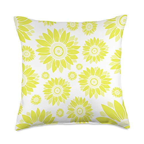 Spring Decorations  and  Flower Pillows for Couch Decorative Floral Yellow Flower Sunflower Throw Pillow 18x18 Multicolor