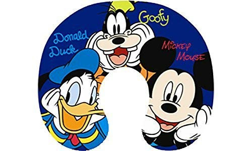 Disney Big Face Mickey Mouse Donald Duck and Goofy Travel Pillow Navy