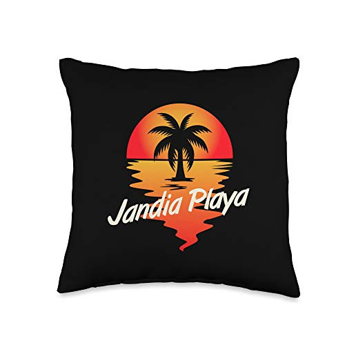 Jandia Playa Fuerteventura Gift Jandia Playa Fuerteventura Travel Vacation Souvenir Beach Throw Pillow 16x16 Multicolor