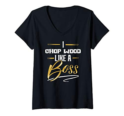Womens CHOP WOOD Like A Boss Tshirt Floss Like A Boss V-Neck T-Shirt