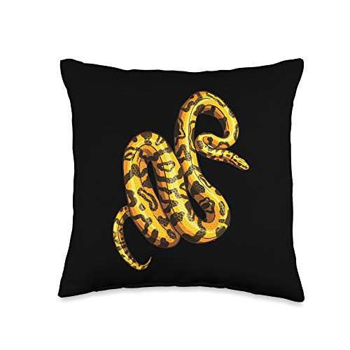 The Python Tees Co. Ball Python Snake Pet fire Lover Reptile yellow Belly Throw Pillow 16x16 Multicolor