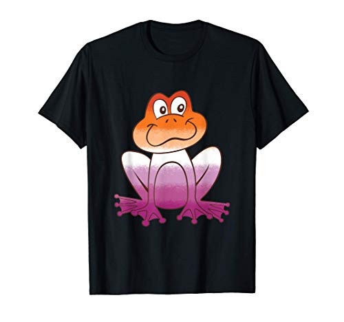 Lesbian Frog Spray Paint Art Cute LGBTQ Graphic T-Shirt