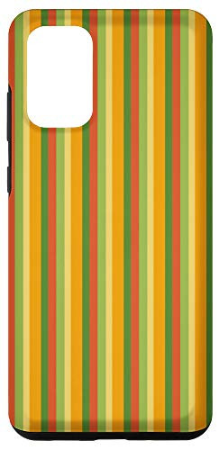 Galaxy S20 plus Colorful Green Yellow Orange  and  Tan Modern Striped Pattern Case