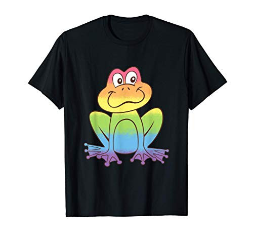 Rainbow Gay Pride Frog Spray Paint Art Cute LGBTQ Graphic T-Shirt