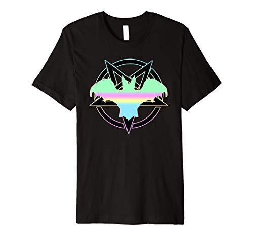 Goth Pastel Bat  and  Upside Down Pentagram Premium T-Shirt