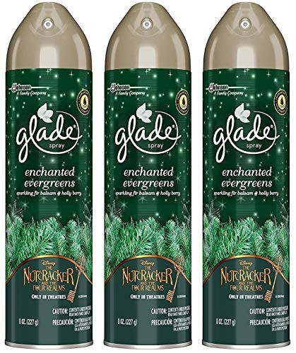Glade Air Freshener Spray - Holiday Collection 2018 - Enchanted Evergreens - Net Wt. 8 OZ (227 g) Per Can - Pack of 3 Cans