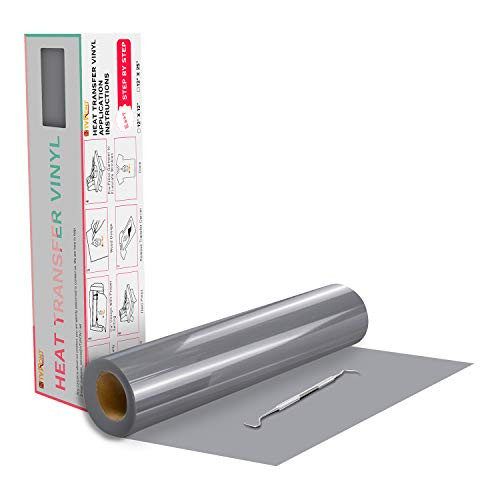 HTV Vinyl Rolls Heat Transfer Vinyl - 12" x 20ft Silver HTV Vinyl for Shirts Iron on Vinyl for Cricut and Cameo - Easy to Cut and Weed for DIY Heat Vinyl Design -Silver- HTV Vinyl Rolls Heat Transfer Vinyl - 12" x 20ft Silver HTV Vinyl for Shirts Iron on Vinyl for Cricut and Cameo - Easy to Cut and Weed for DIY Heat Vinyl Design -Silver-