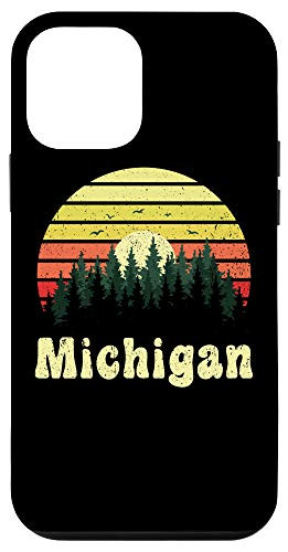iPhone 12 mini Vintage Michigan Sunset Woods Outdoors Souvenir Case