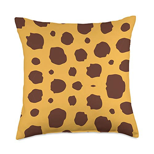 Leopard Cheetah Print Pattern Gift For Women Girls Leopard Cheetah Skin Print On Brown Yellow Animal Christmas Throw Pillow 18x18 Multicolor