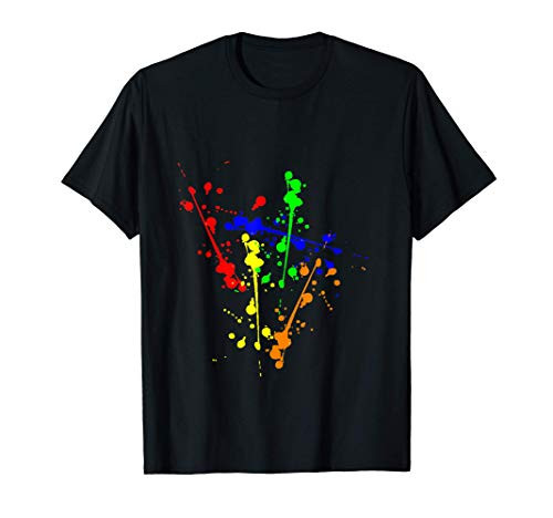 Rainbow Paint Splash Splatter T-Shirt